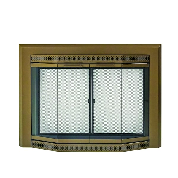 Fireplace Glass Doors Gavin Large Heritage Brass GV-7002HE - main